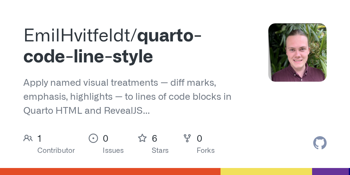 GitHub repository OpenGraph image for https://github.com/EmilHvitfeldt/quarto-code-line-style