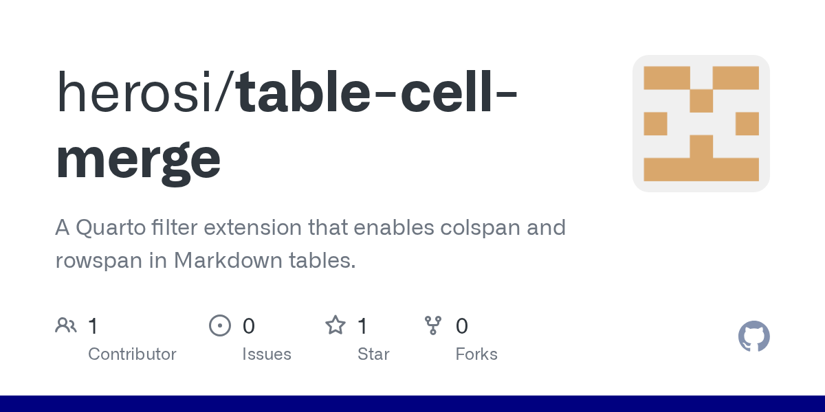 GitHub repository OpenGraph image for https://github.com/herosi/table-cell-merge
