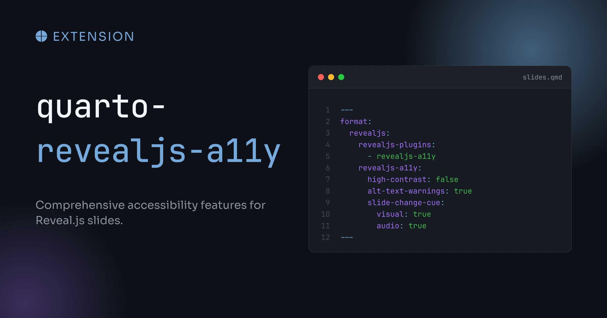 GitHub repository OpenGraph image for https://github.com/mcanouil/quarto-revealjs-a11y