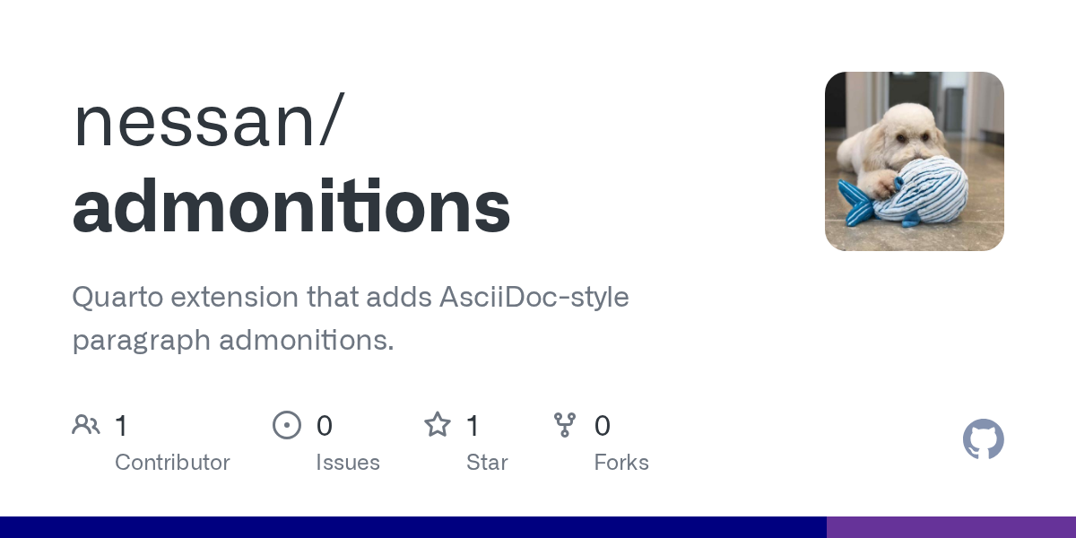 GitHub repository OpenGraph image for https://github.com/nessan/admonitions