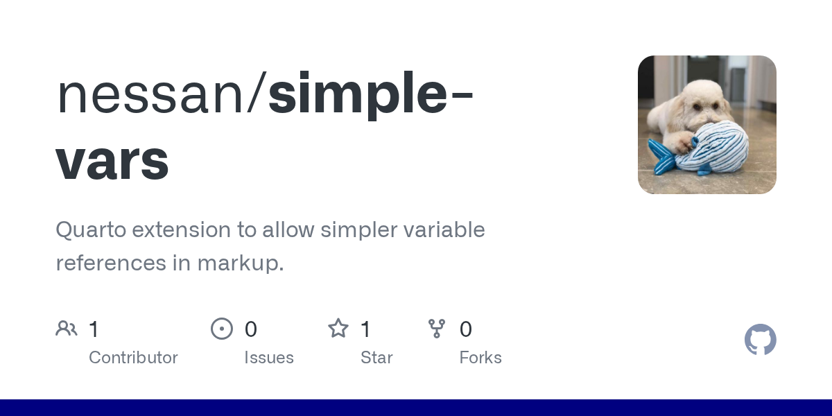 GitHub repository OpenGraph image for https://github.com/nessan/simple-vars