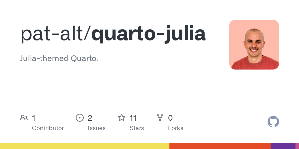GitHub repository OpenGraph image for https://github.com/pat-alt/quarto-julia